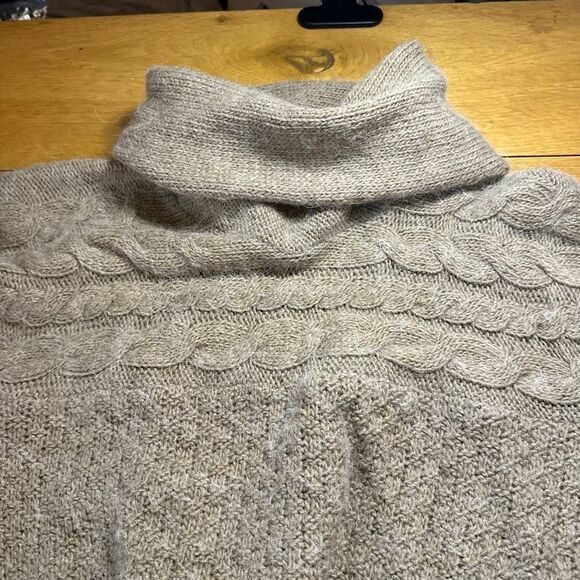 Zara knits wool alpaca sweater tunic belted medium beige - Picture 2 of 10